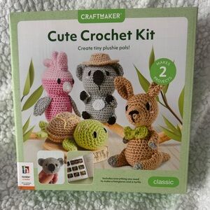 Classic Crochet Kit - Pink, Gray, Green Animals